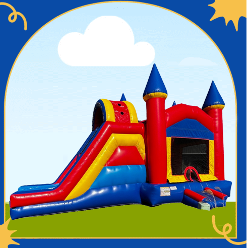 Double Slide & Castle Combo Inflatable Rental